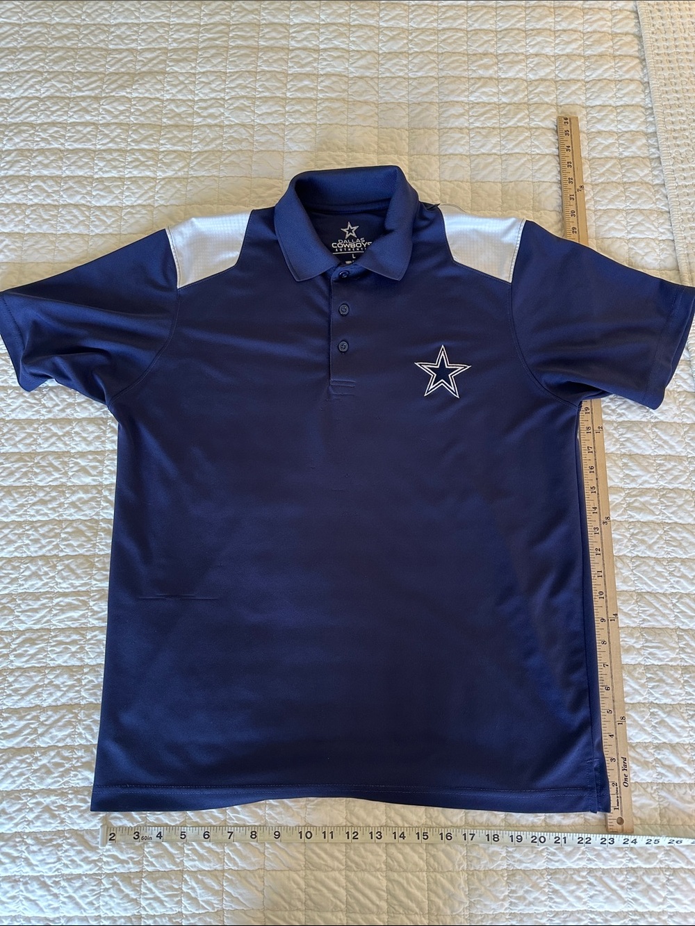 NFL Dallas Cowboys Navy and White Performance Polo